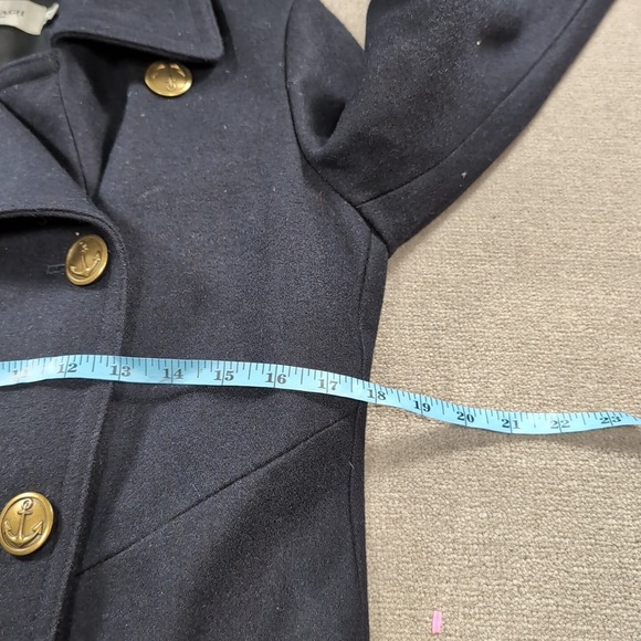 Coach Womens‎ 1941 Naval Officer Pea Coat Navy Blue Double Breasted Patch Size 0 - Picture 3 of 12